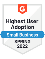 A badge for Highest User Adoption Small Business for Spring 2022
